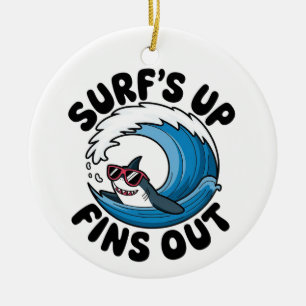 Décoration En Céramique Surf’s Up, Fins Out - Cool Surfing Design