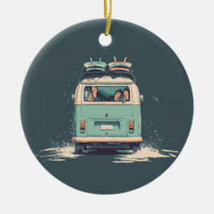 Décoration En Céramique Surf Van Splash – Camionnette Rétro de Plage