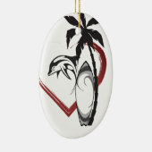 Décoration En Céramique Surfboard personnalisé en Dolphin Surfing Noël (Droite)