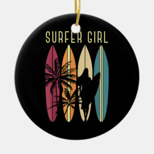 Décoration En Céramique Surfer Girl Surf Surf Femmes Filles Surf une fois