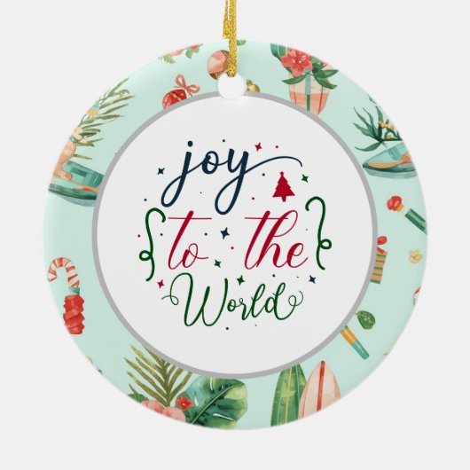 Décoration En Céramique Surfing Christmas with Santa Claus surfer (Dos)