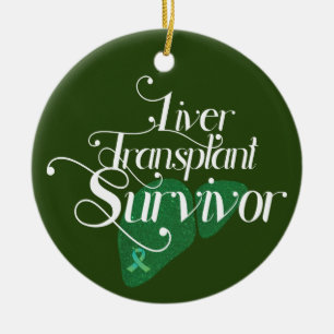 Décoration En Céramique Survivant d'une greffe de foie personnalisée Green