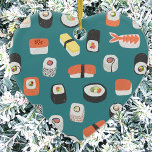 Décoration En Céramique Sushi<br><div class="desc">Montrez votre amour des sushis,  nigiri et rouleaux de maki avec ce joyeux ornement alternatif de Noël. Essayez les autres formes pour voir qui vous préférez,  ou commandez une variété pour une décoration cohésive ! Art original de Nic Squirrell.</div>