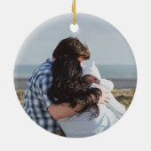 Décoration En Céramique Sweet First Christmas Family of Three Photo (Dos)