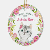 Décoration En Céramique Sweet Kitten Baby's First Christmas Ornament (Gauche)