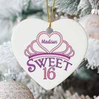 Sweet sixteen Anniversaire personnalisé Coeur rose