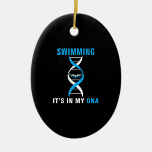 Décoration En Céramique Swimming Its In My DNA Funny Swimer Cool Love