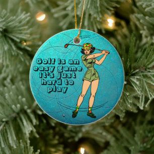 Décoration En Céramique Swing in Laughter : Retro Golf