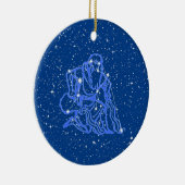 Décoration En Céramique Symbole Aquarius Zodiac avec étoiles sur une camér (Droite)