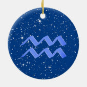 Décoration En Céramique Symbole Aquarius Zodiac avec étoiles sur une camér (Dos)