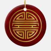 Décoration En Céramique Symbole chinois de longévité (Dos)