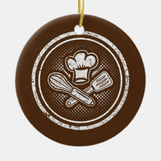 Décoration En Céramique Symbole cool pour cuisiniers avec casquette chef e