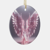 Décoration En Céramique symbole d'aile d'ange rose clair argenté (Droite)
