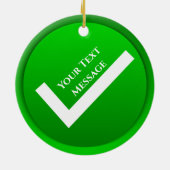 Décoration En Céramique Symbole de chèque vert Noël (Dos)