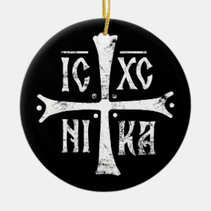 Décoration En Céramique symbole de la croix ICXCNIKA religion orthodoxe ch