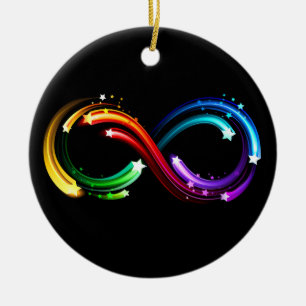 Décoration En Céramique Symbole de l'infini des comètes arc-en-ciel