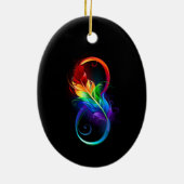 Décoration En Céramique Symbole d'infini avec plume arc-en-ciel (Dos)