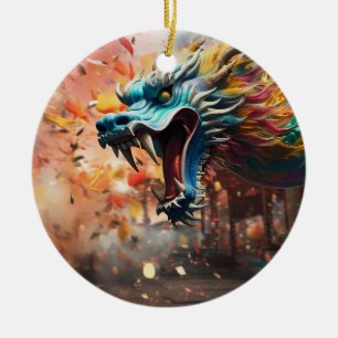 Décoration En Céramique symbole dragon chinois 2024