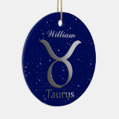Décoration En Céramique Symbole du signe dim Taurus avec nom (Droite)