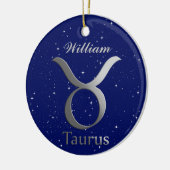 Décoration En Céramique Symbole du signe dim Taurus avec nom (Gauche)