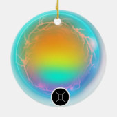 Décoration En Céramique Symbole moderne Zodiac Gemini Citation Air Element (Dos)