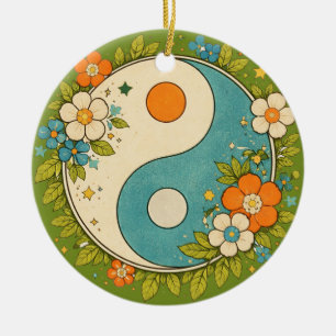 Décoration En Céramique Symbole vintage Yin Yang