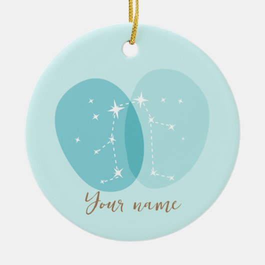 Décoration En Céramique SYMBOLE Zodiaque Gemini (Devant)