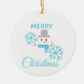 Décoration En Céramique Sympa Noël Snowman Snowflakes Caractère (Devant)