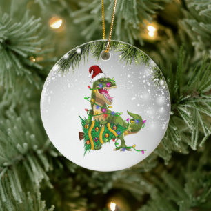Décoration En Céramique T-Rex Cadeau De Noël Pour Enfant Adulte Adulte T-R