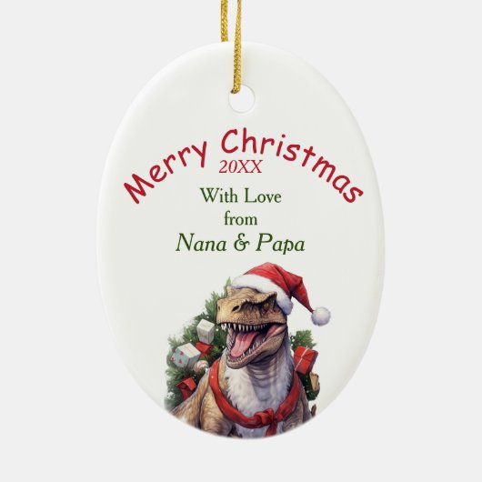 Décoration En Céramique T-Rex Dinosaur Grandson (Dos)