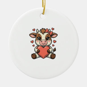 Décoration En Céramique T-shirt avec gravure vintage de bébé vache mignonn