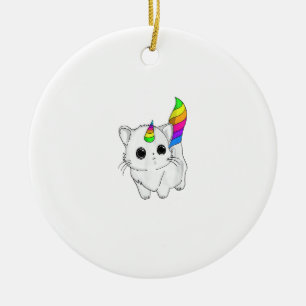 Décoration En Céramique T-shirt Caticorn Licorne Chat Chemise Arc-en-ciel