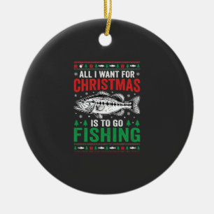 Décoration En Céramique T-shirt dégueu de Noël Bass Fishing