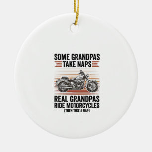 Décoration En Céramique T-shirt drôle de grand-père moto gravure vintage