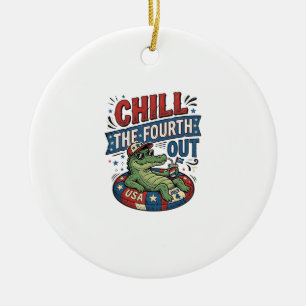 Décoration En Céramique T-shirt drôle d'été de gator refroidir le quatrièm
