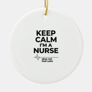 Décoration En Céramique T-shirt drôle d'infirmière Keep Calm gravure vinta