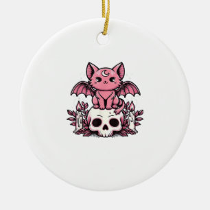 Décoration En Céramique T-Shirt essentiel Chat squelette Halloween