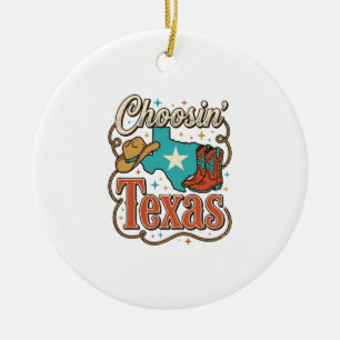Décoration En Céramique T-shirt graphique de cowgirl vintage Texas Western