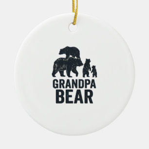 Décoration En Céramique T-shirt ours ours papy vintage gravure famille our