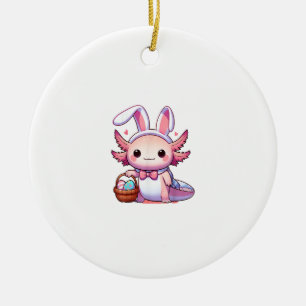 Décoration En Céramique T-Shirt Pâques Axolotl Oreilles de Lapin Œufs
