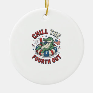 Décoration En Céramique T-shirt patriotique Chill The Fourth Out Alligator