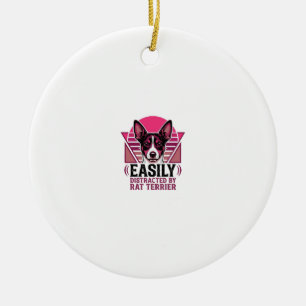 Décoration En Céramique T-shirt pour chien Rat Terrier Vintage facilement