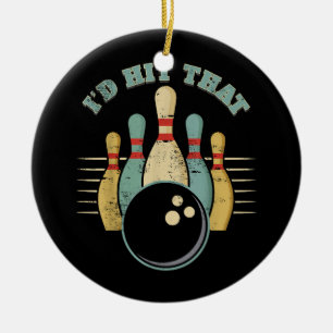 Décoration En Céramique T-Shirt Vintage de bowling amusant Je frappais ce