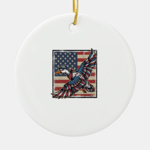 Décoration En Céramique T-shirt vintage gravure canard volant patriotique