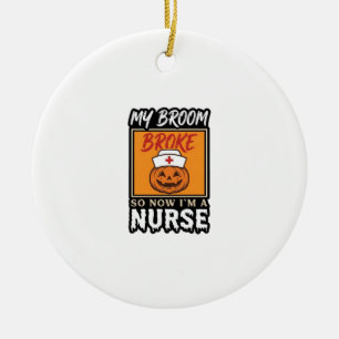 Décoration En Céramique T-shirt vintage infirmière Halloween citrouille ba