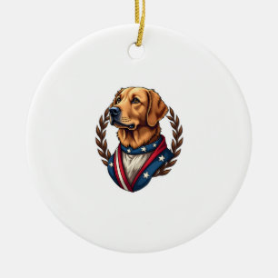 Décoration En Céramique T-shirt vintage patriotique Heritage Golden Retrie