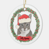 Décoration En Céramique Tabby Gris Personnalisé (Gauche)