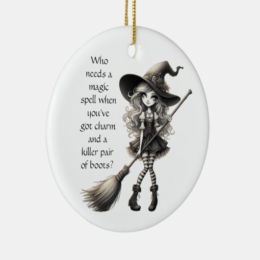 Décoration En Céramique Tabitha et ses bottes - Sorcière (Droite)