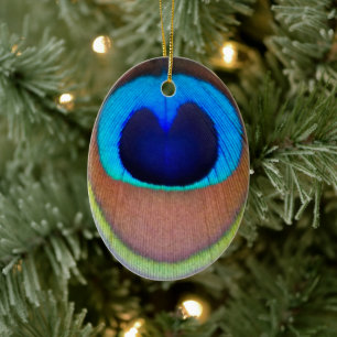 Décoration En Céramique Tache oculaire de plume de paon coloré pour les va
