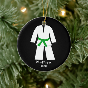 Décoration En Céramique Taekwondo Karate Ceinture verte personnalisée